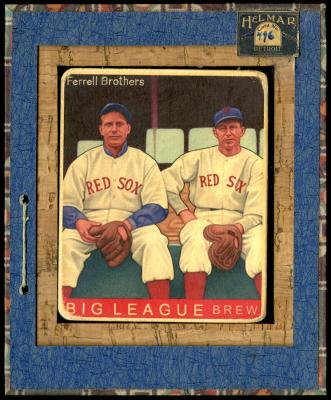 Picture, Helmar Brewing, R319-Helmar Card # 496, RICK FERRELL, Wes Ferrell, Sitting together, Boston Red Sox